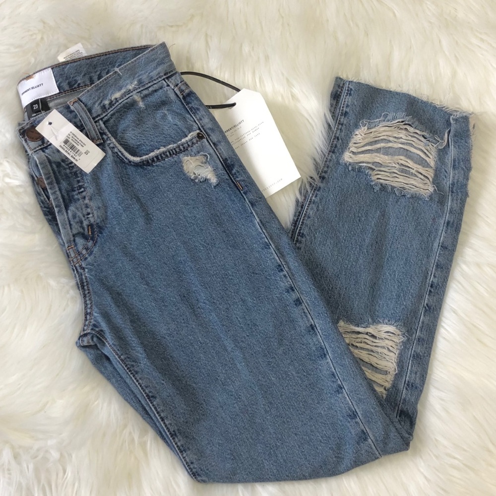 Current/Elliot Ripped Original Straight Leg Jeans - Picture 5 of 7